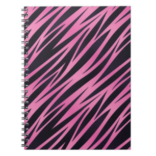 Pink Zebra Stripe Background Notebook