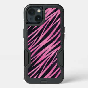 Pink Zebra Stripe Background iPhone 13 Case