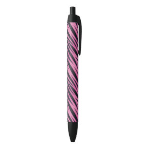 Pink Zebra Stripe Background Pen