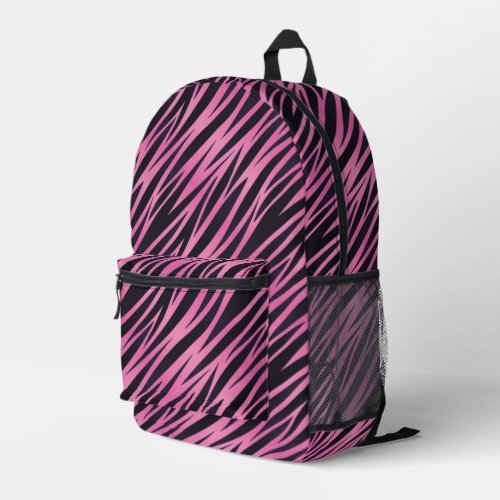Pink Zebra Stripe Background Printed Backpack