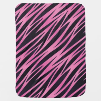 Pink Zebra Stripe Background Receiving Blanket by boutiquey at Zazzle