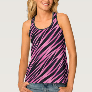 Pink Zebra Stripe Background Tank Top