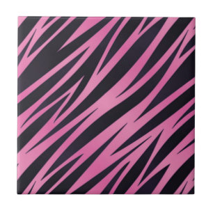 Pink Zebra Stripe Background Tile