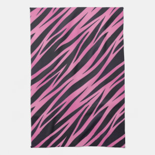 Pink Zebra Stripe Background Towel