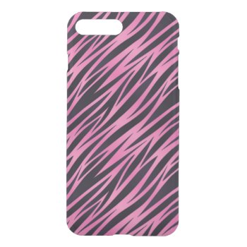 Pink Zebra Stripe Background Iphone 8 Plus/7 Plus Case by boutiquey at Zazzle