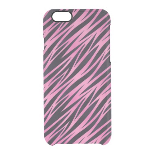 Pink Zebra Stripe Background Clear iPhone 66S Case