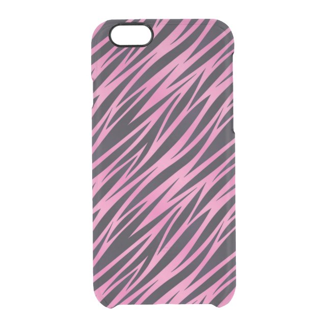 Pink Zebra Stripe Background Uncommon iPhone Case (Back)