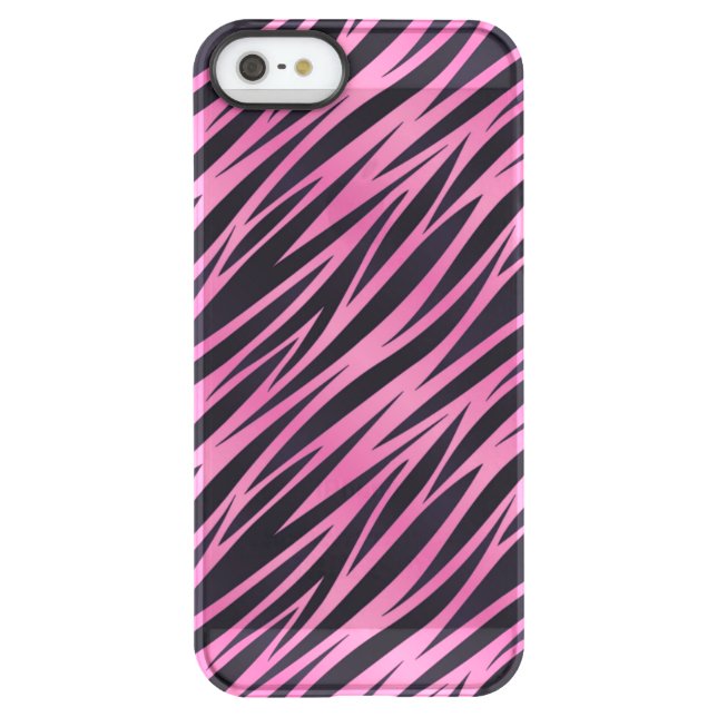 Pink Zebra Stripe Background Uncommon iPhone Case (Back)