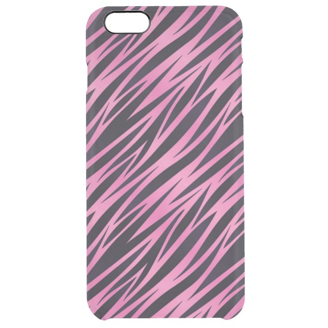 Pink Zebra Stripe Background Uncommon iPhone Case (Back)
