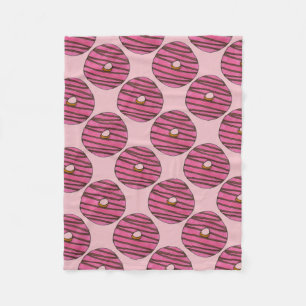 Pink Zebra Stripe Donut Doughnut Breakfast Food Fleece Blanket