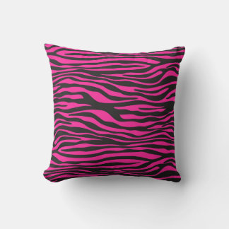 Pink Zebra Stripe Throw Pillow