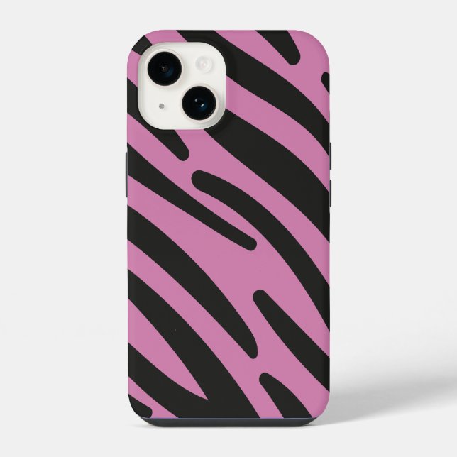 Pink Zebra Striped Case-Mate  Iphone Case (Back)