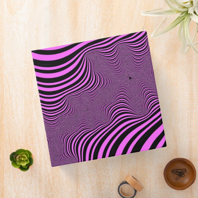 Pink Zebra Stripes 3 Ring Binder (In Situ)