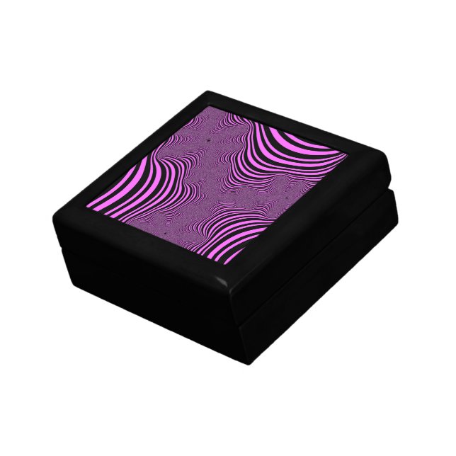 Pink Zebra Stripes Jewelry Box (Side)