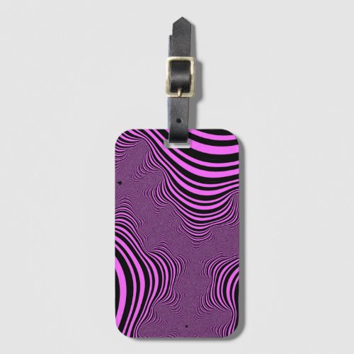 Pink Zebra Stripes Luggage Tag
