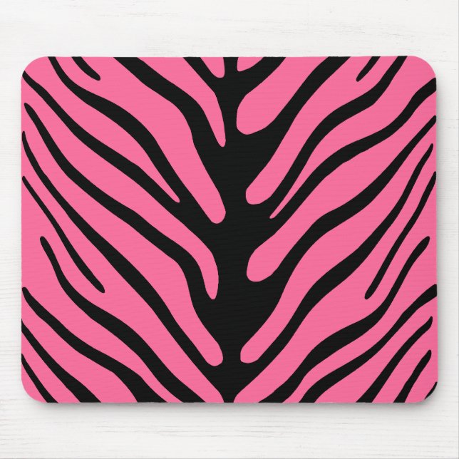 Pink Zebra Stripes Mouse Pad (Front)