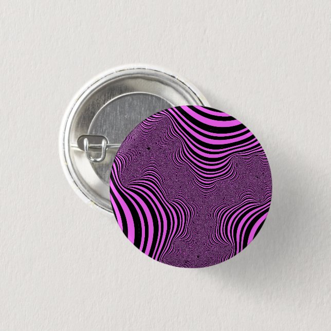 Pink Zebra Stripes Pinback Button (Front & Back)