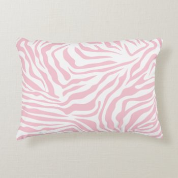 Pink Zebra Stripes Wild Animal Print Zebra Pattern Accent Pillow by dailyreginadesigns at Zazzle