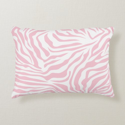 Pink Zebra Stripes Wild Animal Print Zebra Pattern Accent Pillow