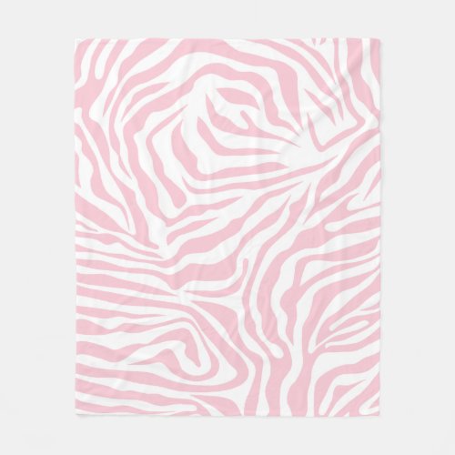 Pink Zebra Stripes Wild Animal Print Zebra Pattern Fleece Blanket