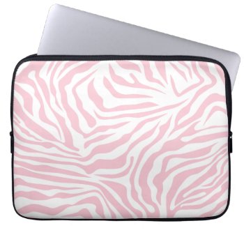 Pink Zebra Stripes Wild Animal Print Zebra Pattern Laptop Sleeve by dailyreginadesigns at Zazzle