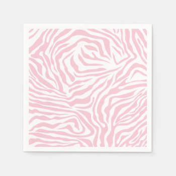 Pink Zebra Stripes Wild Animal Print Zebra Pattern Napkins by dailyreginadesigns at Zazzle