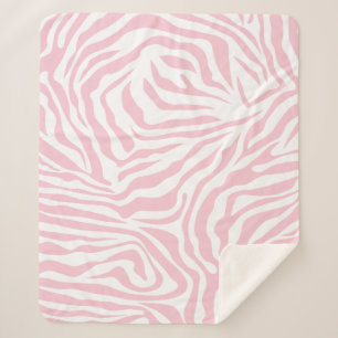 Pink Zebra Stripes Wild Animal Print Zebra Pattern Sherpa Blanket