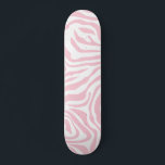 Pink Zebra Stripes Wild Animal Print Zebra Pattern Skateboard<br><div class="desc">Zebra Print – baby pink and white pattern - wild animal print.</div>