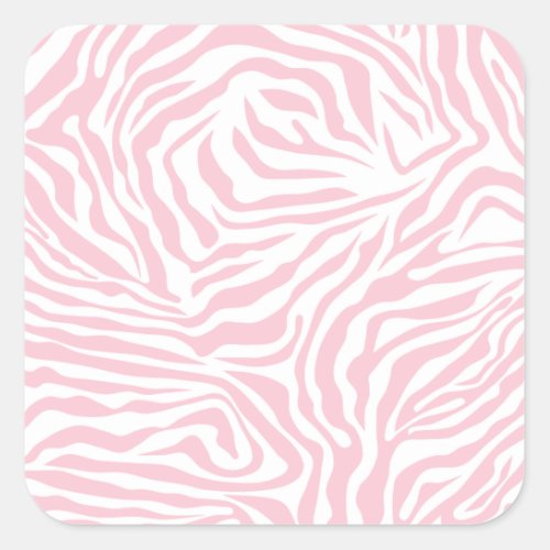 Pink Zebra Stripes Wild Animal Print Zebra Pattern Square Sticker