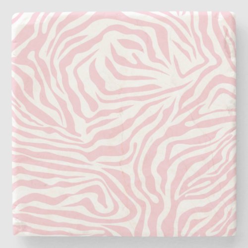 Pink Zebra Stripes Wild Animal Print Zebra Pattern Stone Coaster