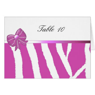 Pink Zebra Stripes With Ribbon Cards