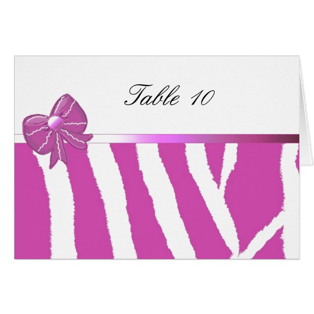 Pink Zebra Stripes With Ribbon Cards (Front Horizontal)