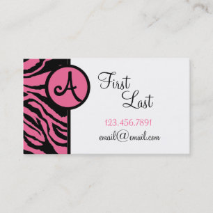 Pink Zebra Teen Businss Card