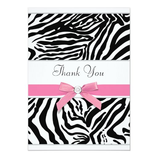 Fresh 70 Zebra Thank You Card
