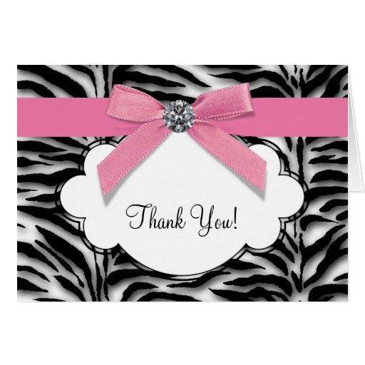 Pink Zebra Thank You Cards | Zazzle