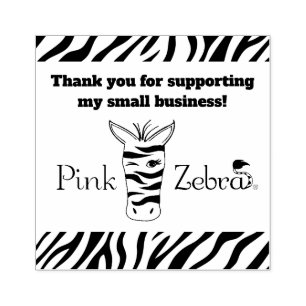 Pink Zebra Thank You Stamp Business Supplies