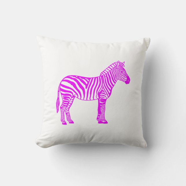 Pink Zebra  Throw Pillow (Front)