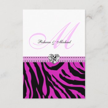 Pink Zebra Wedding Rsvp Cards by weddingsNthings at Zazzle