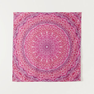 Pink Zen Mandala Pretty boho lace Tapestry