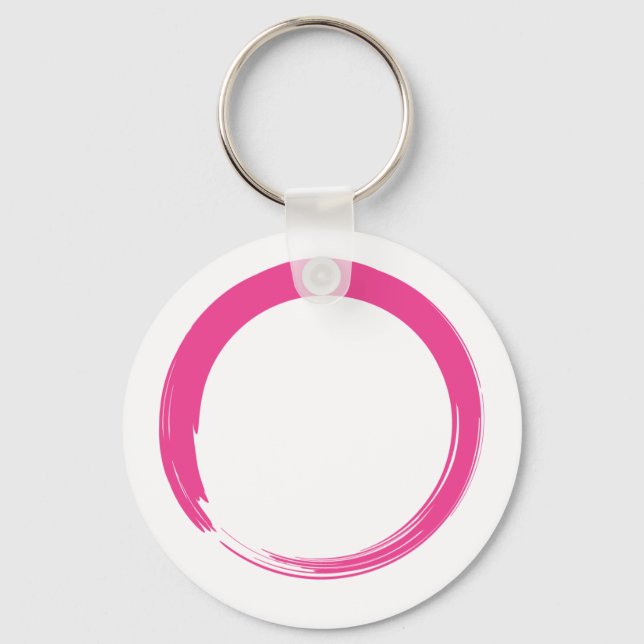 Pink Zen Symbol / Enso Circle Keychain (Front)