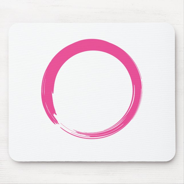 Pink Zen Symbol / Enso Circle Mouse Pad (Front)