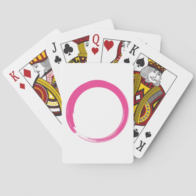 Pink Zen Symbol / Enso Circle Poker Cards (Back)
