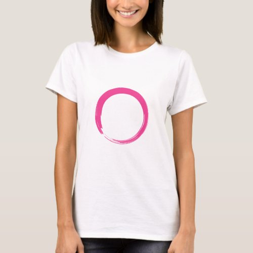 Pink Zen Symbol  Enso Circle T_Shirt