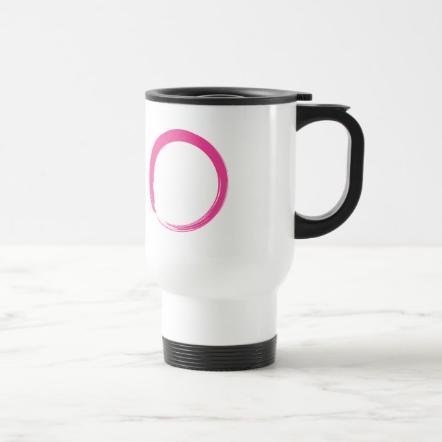 Pink Zen Symbol / Enso Circle Travel Mug (Right)