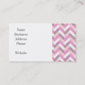 Pink Zig Zag Quilt Pattern Gifts For Her Business Card by PrettyPatternsGifts at Zazzle