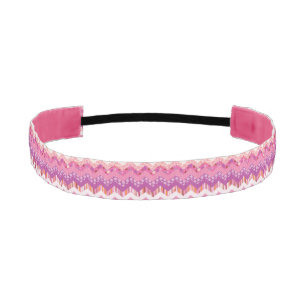 Pink zigzag background athletic headband