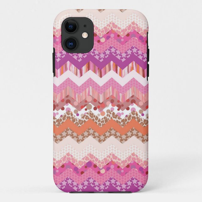 Pink zigzag background Case-Mate iPhone case (Back)