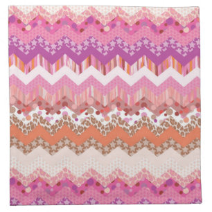 Pink zigzag background cloth napkin