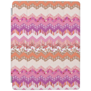 Pink zigzag background iPad smart cover