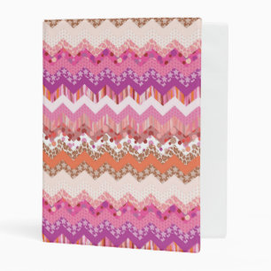 Pink zigzag background mini binder